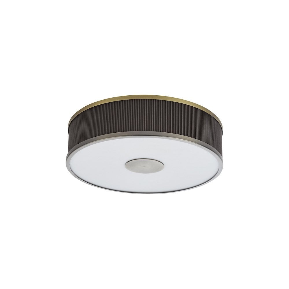 ALV5239 Alvaro 3 Light Flush Antique Bronze With Brown Shade