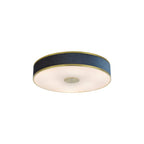 ALV6423 Alvaro 6 Light Flush Brushed Brass With Blue shade