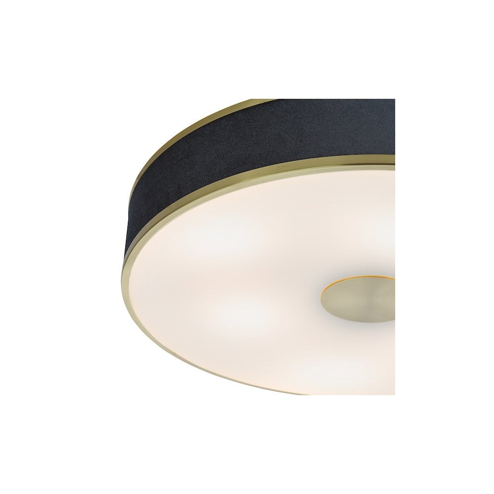 ALV6423 Alvaro 6 Light Flush Brushed Brass With Blue shade