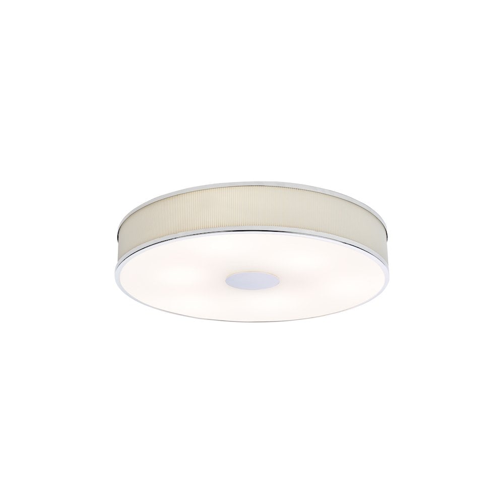 ALV6433 Alvaro 6 Light Flush Polished Chrome With Ivory shade