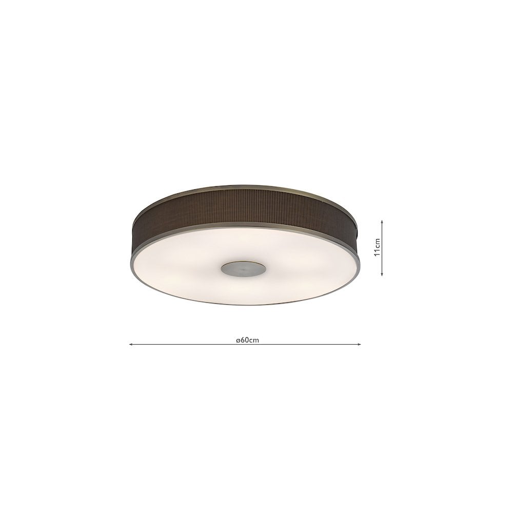 ALV6439 Alvaro 6 Light Flush Antique Bronze With Brown Shade