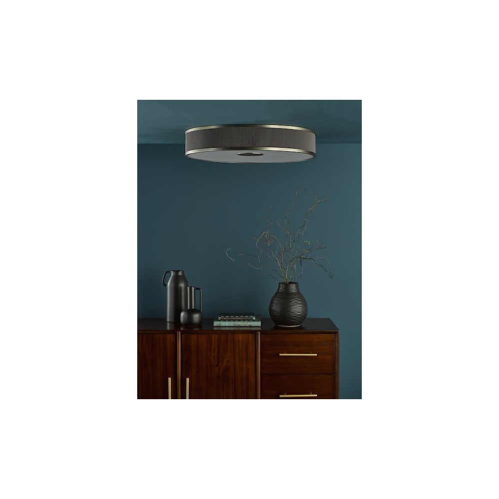 ALV6439 Alvaro 6 Light Flush Antique Bronze With Brown Shade