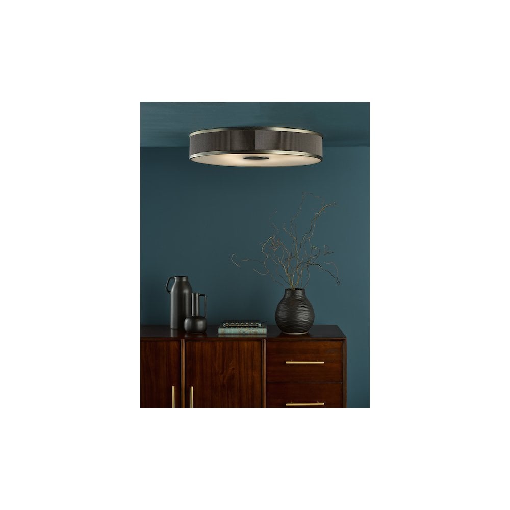ALV6439 Alvaro 6 Light Flush Antique Bronze With Brown Shade
