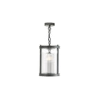 BIA0122 Bianka Pendant Matt Black and Ribbed Glass