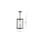 BIA0122 Bianka Pendant Matt Black and Ribbed Glass