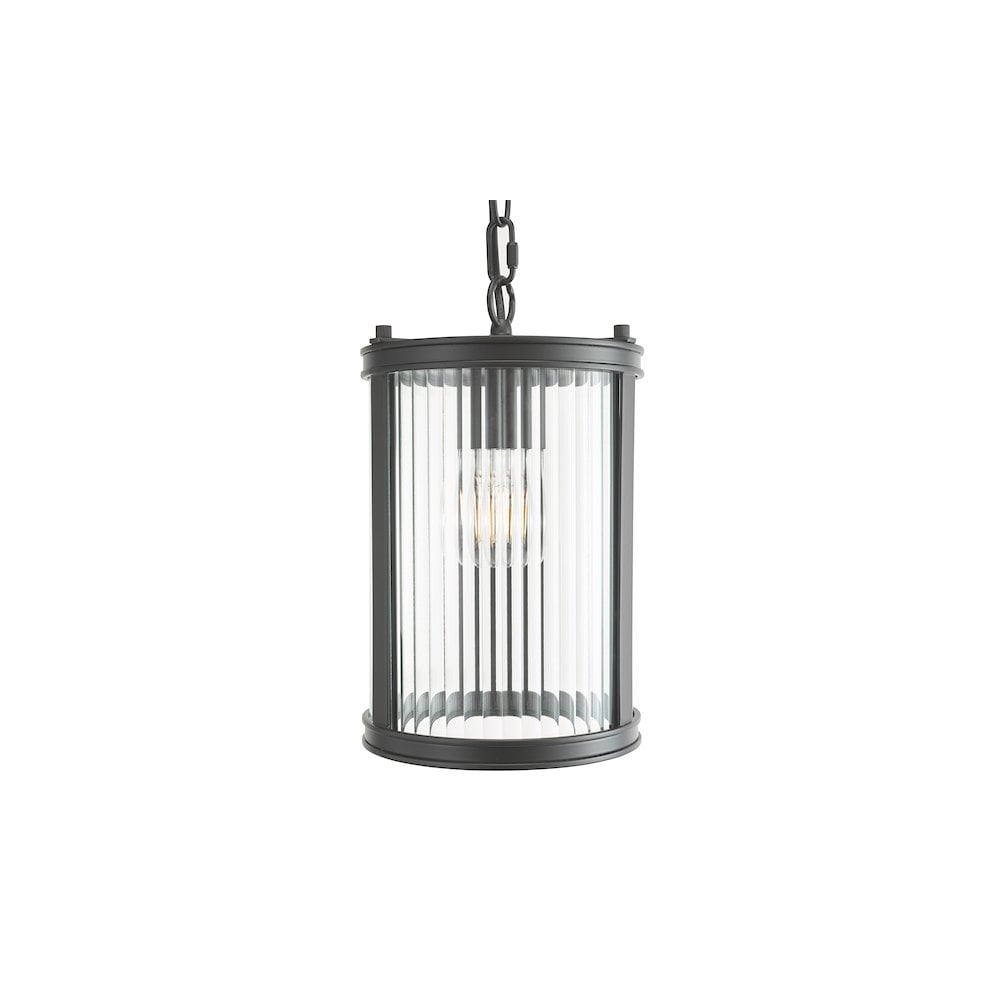 BIA0122 Bianka Pendant Matt Black and Ribbed Glass