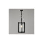BIA0122 Bianka Pendant Matt Black and Ribbed Glass