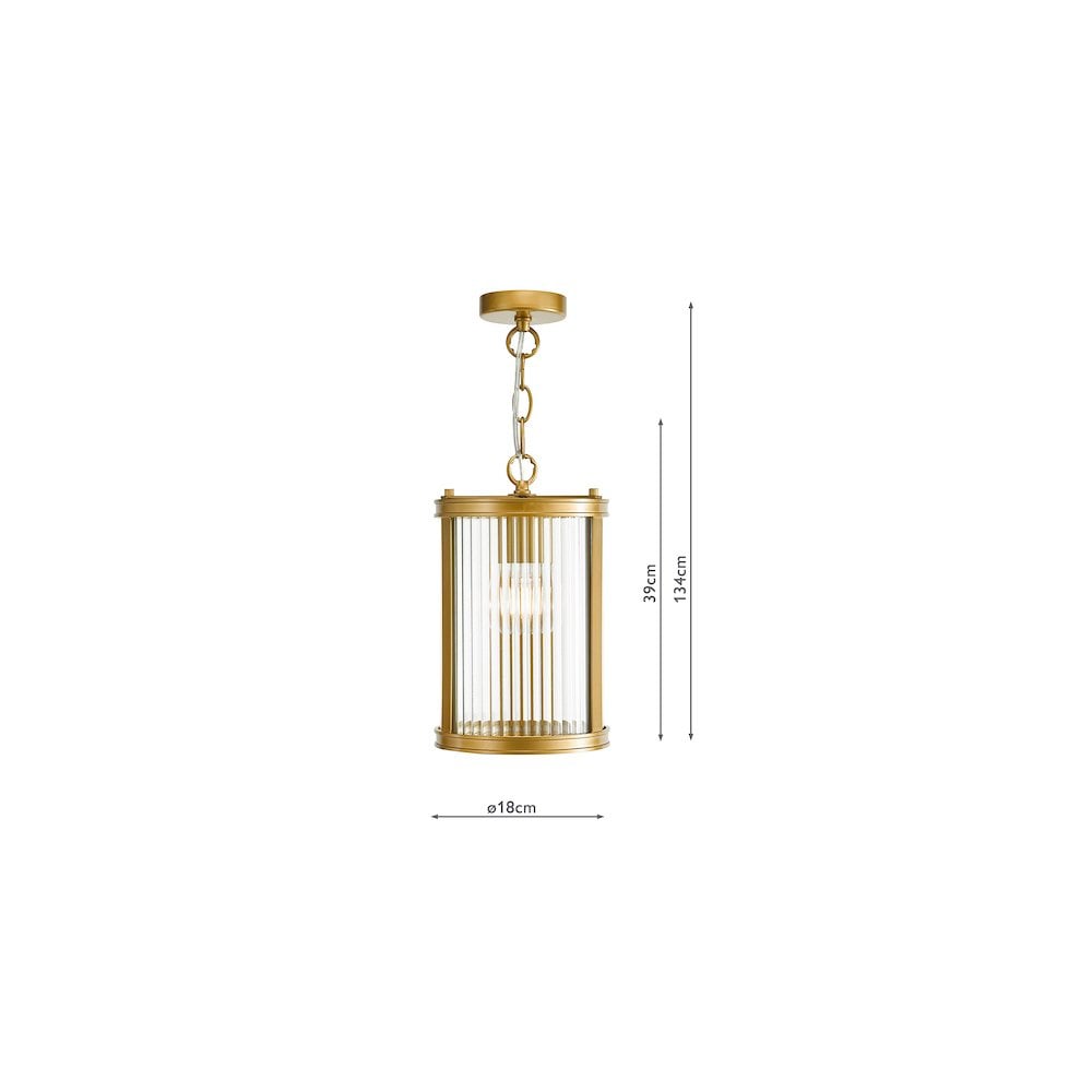 BIA0163 Bianka Pendant Bronze and Ribbed Glass