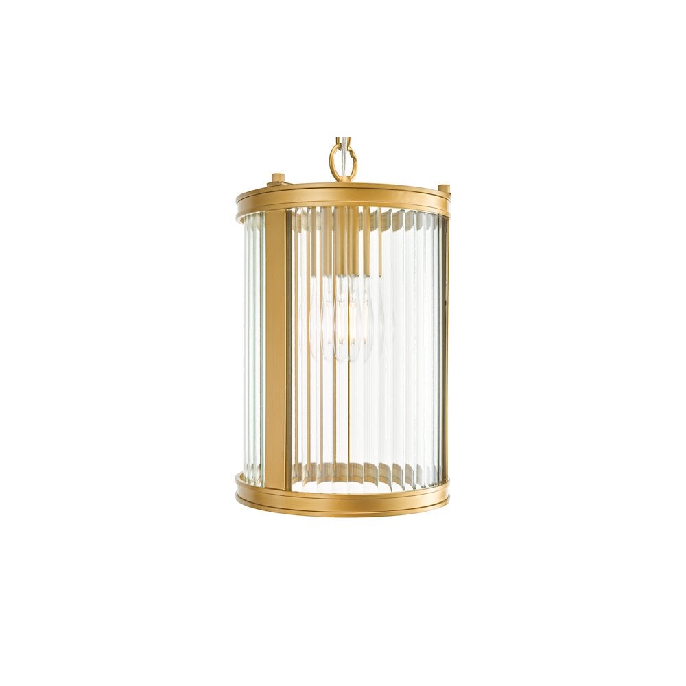 BIA0163 Bianka Pendant Bronze and Ribbed Glass