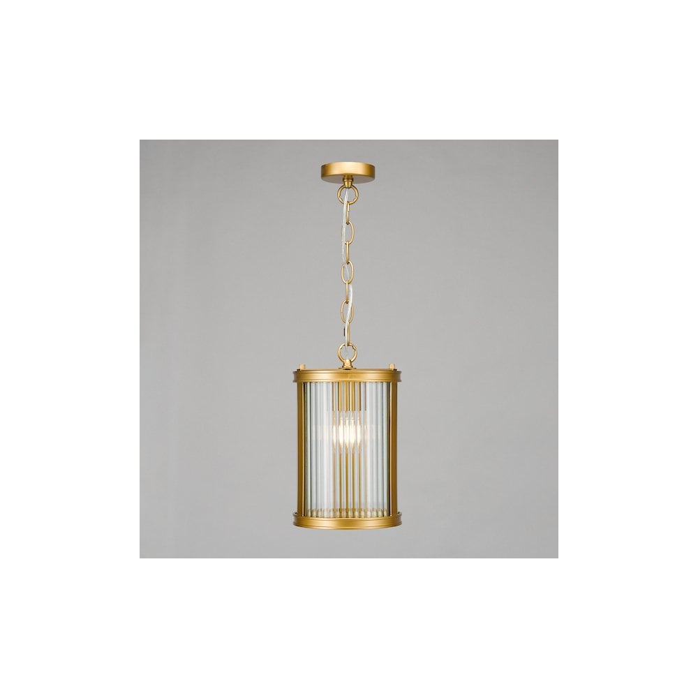 BIA0163 Bianka Pendant Bronze and Ribbed Glass