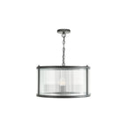 BIA0322 Bianka 3 Light Pendant Matt Black and Ribbed Glass