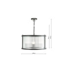 BIA0322 Bianka 3 Light Pendant Matt Black and Ribbed Glass