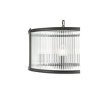 BIA0322 Bianka 3 Light Pendant Matt Black and Ribbed Glass