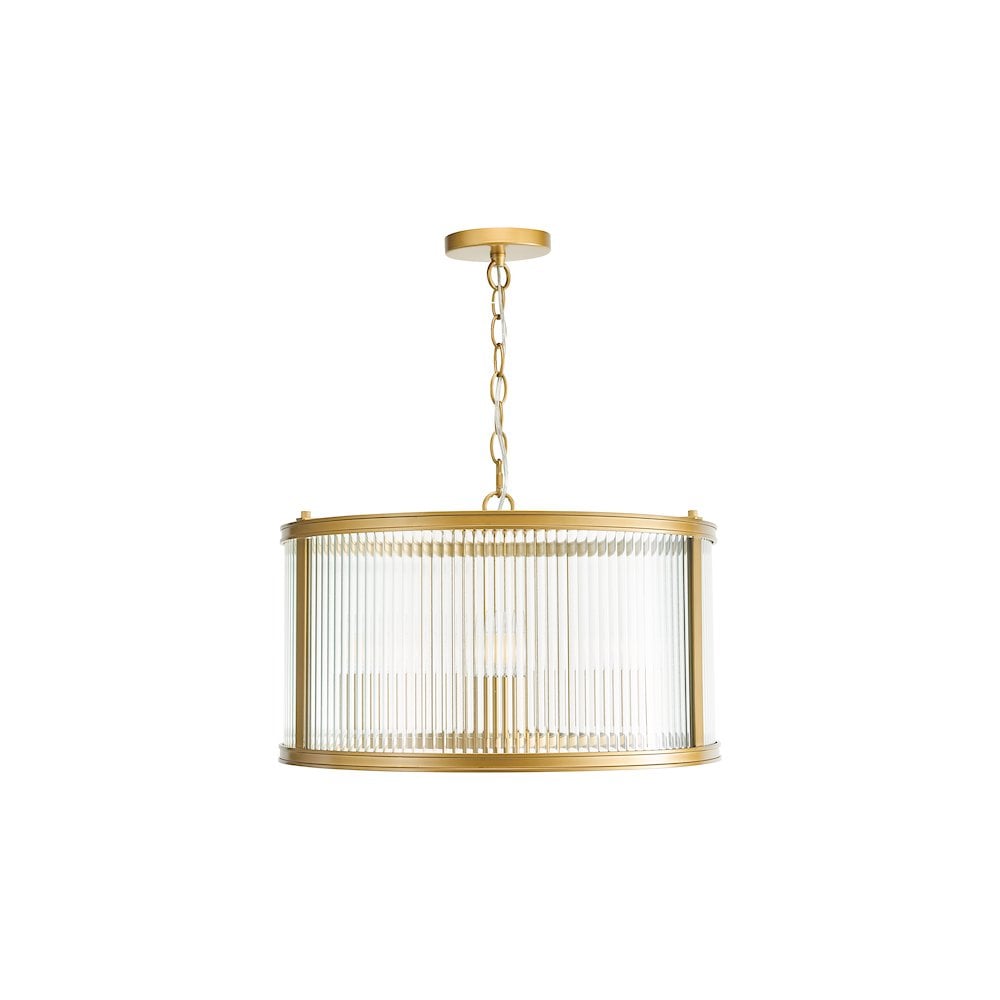 BIA0363 Bianka 3 Light Pendant Bronze and Ribbed Glass (S)