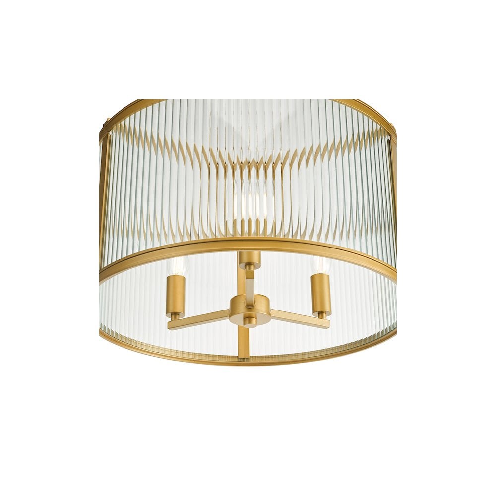 BIA0363 Bianka 3 Light Pendant Bronze and Ribbed Glass (S)