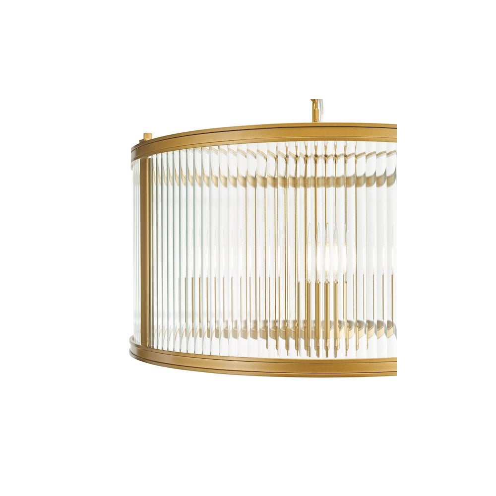 BIA0363 Bianka 3 Light Pendant Bronze and Ribbed Glass (S)
