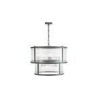 BIA0622 Bianka 6 Light Pendant Matt Black and Ribbed Glass
