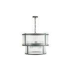 BIA0622 Bianka 6 Light Pendant Matt Black and Ribbed Glass