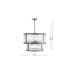 BIA0622 Bianka 6 Light Pendant Matt Black and Ribbed Glass