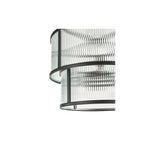BIA0622 Bianka 6 Light Pendant Matt Black and Ribbed Glass