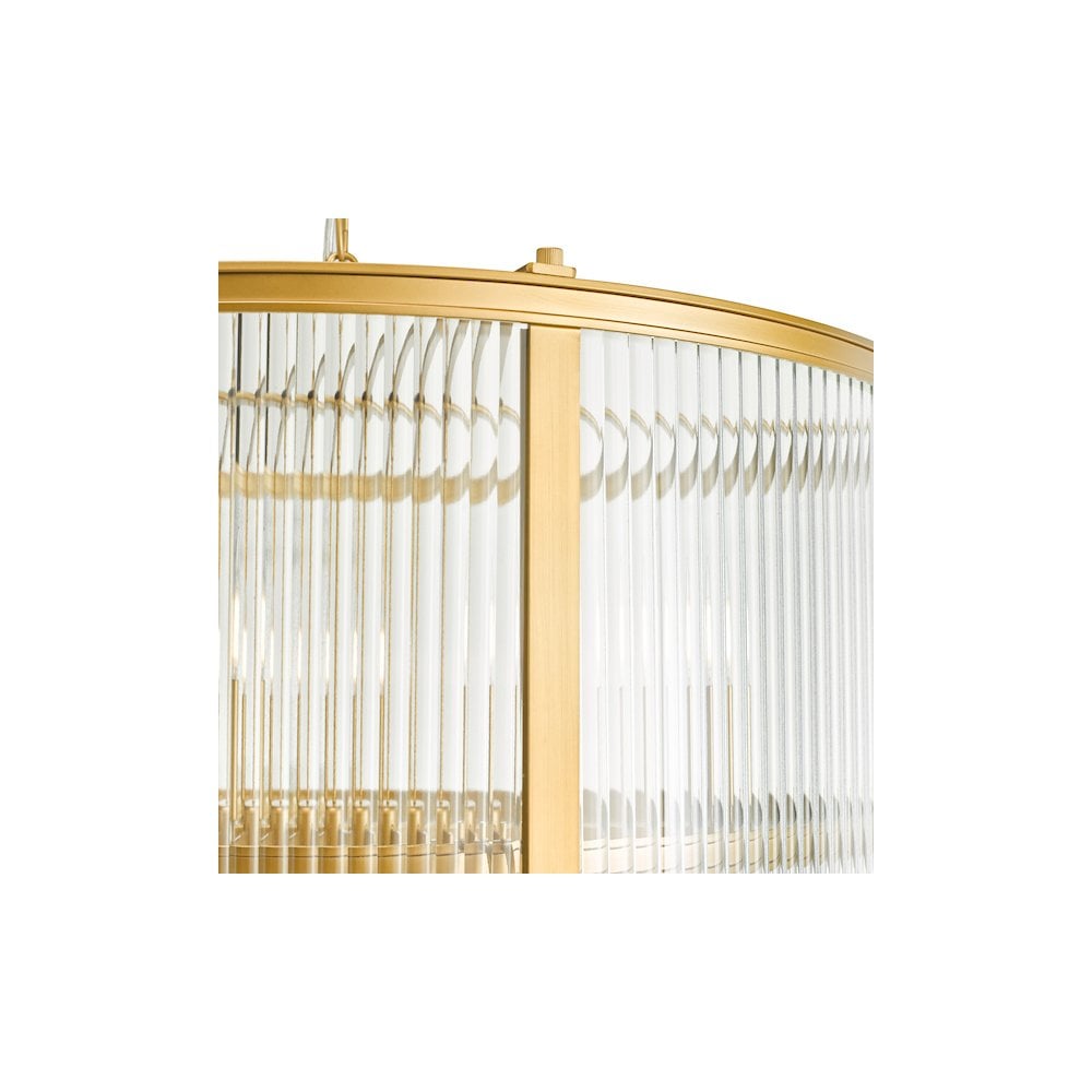 BIA0663 Bianka 6 Light Pendant Bronze and Ribbed Glass