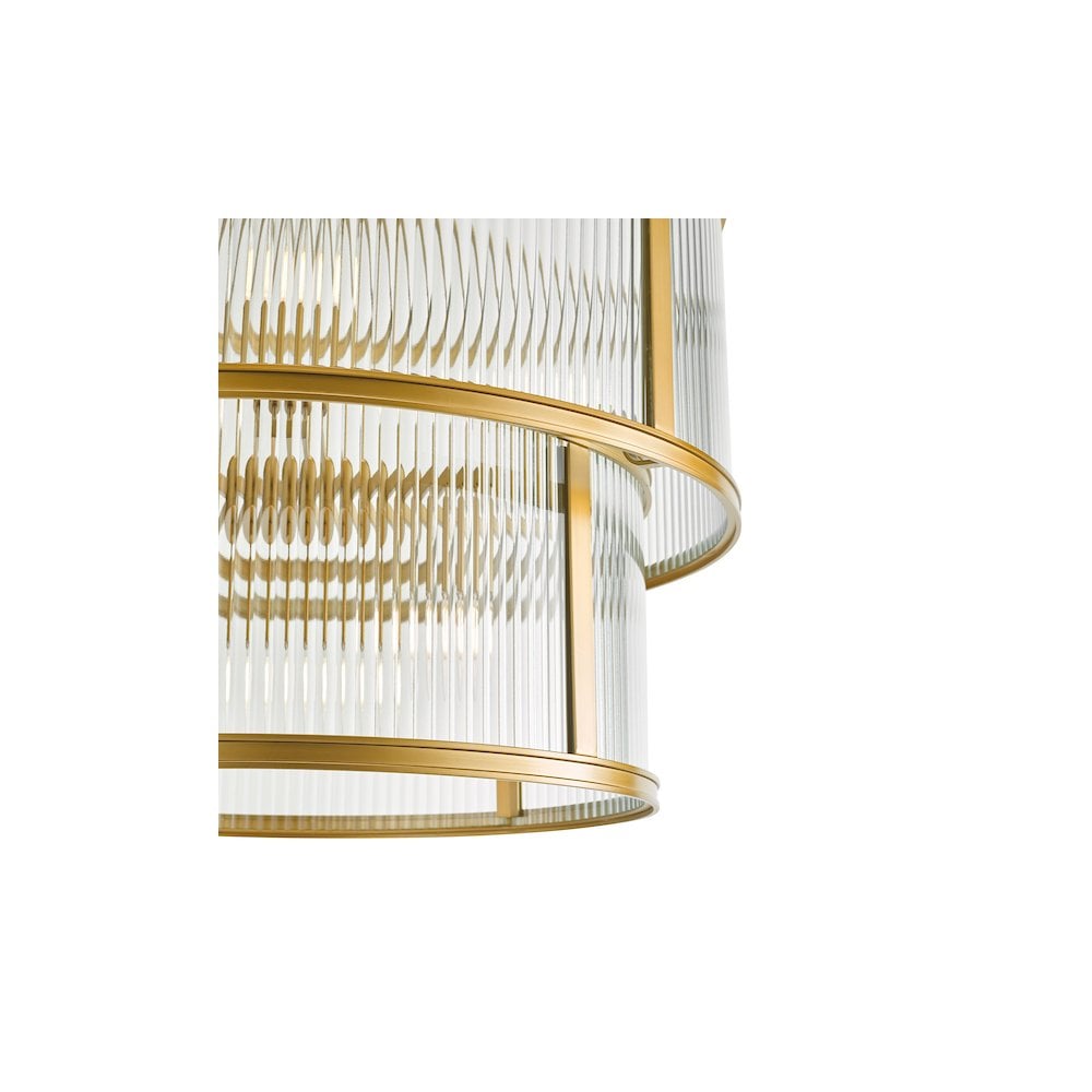 BIA0663 Bianka 6 Light Pendant Bronze and Ribbed Glass