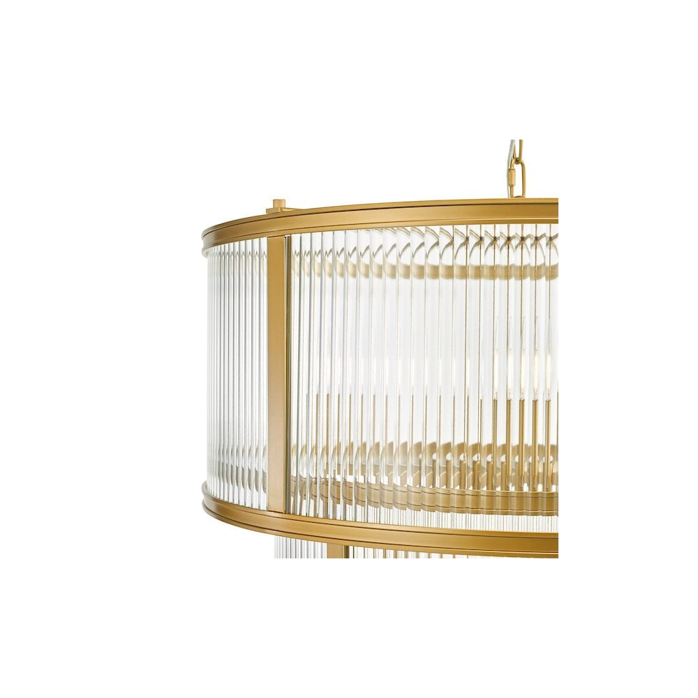 BIA0663 Bianka 6 Light Pendant Bronze and Ribbed Glass