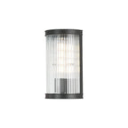 BIA0722 Bianka Wall Light Matt Black and Ribbed Glass