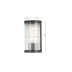BIA0722 Bianka Wall Light Matt Black and Ribbed Glass