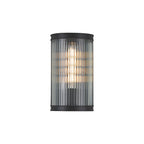 BIA0722 Bianka Wall Light Matt Black and Ribbed Glass