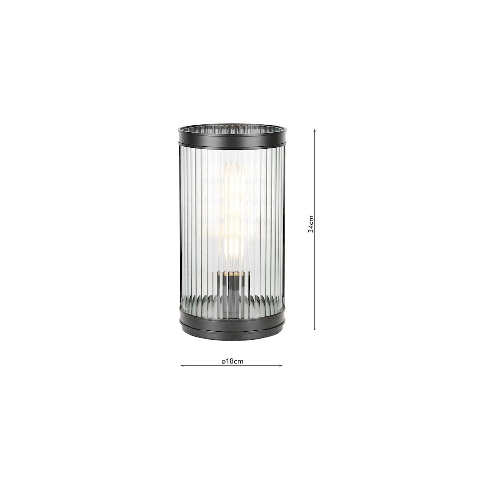 BIA4222 Bianka Table Lamp Matt Black and Ribbed Glass