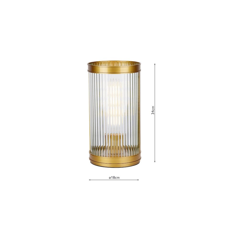 BIA4263 Bianka Table Lamp Bronze and Ribbed Glass (S)