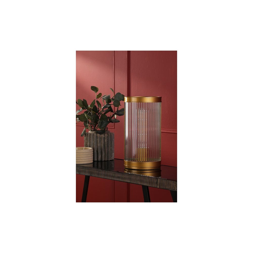 BIA4263 Bianka Table Lamp Bronze and Ribbed Glass (S)