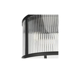 BIA5322 Bianka 3 Light Flush Matt Black and Ribbed Glass