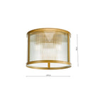 BIA5363 Bianka 3 Light Flush Bronze and Ribbed Glass