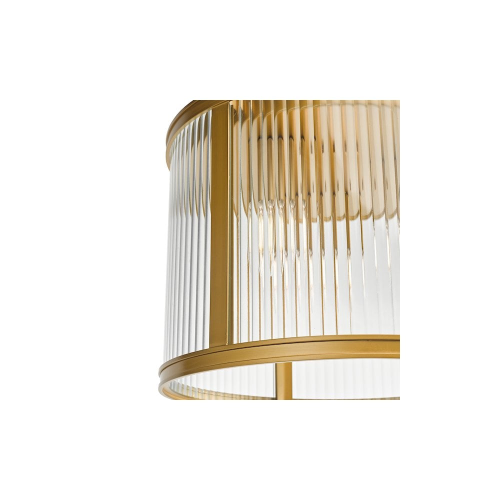 BIA5363 Bianka 3 Light Flush Bronze and Ribbed Glass