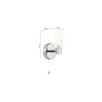 BOL0750 Bolton Bathroom Wall Light Polished Chrome and Ribbed Glass IP44