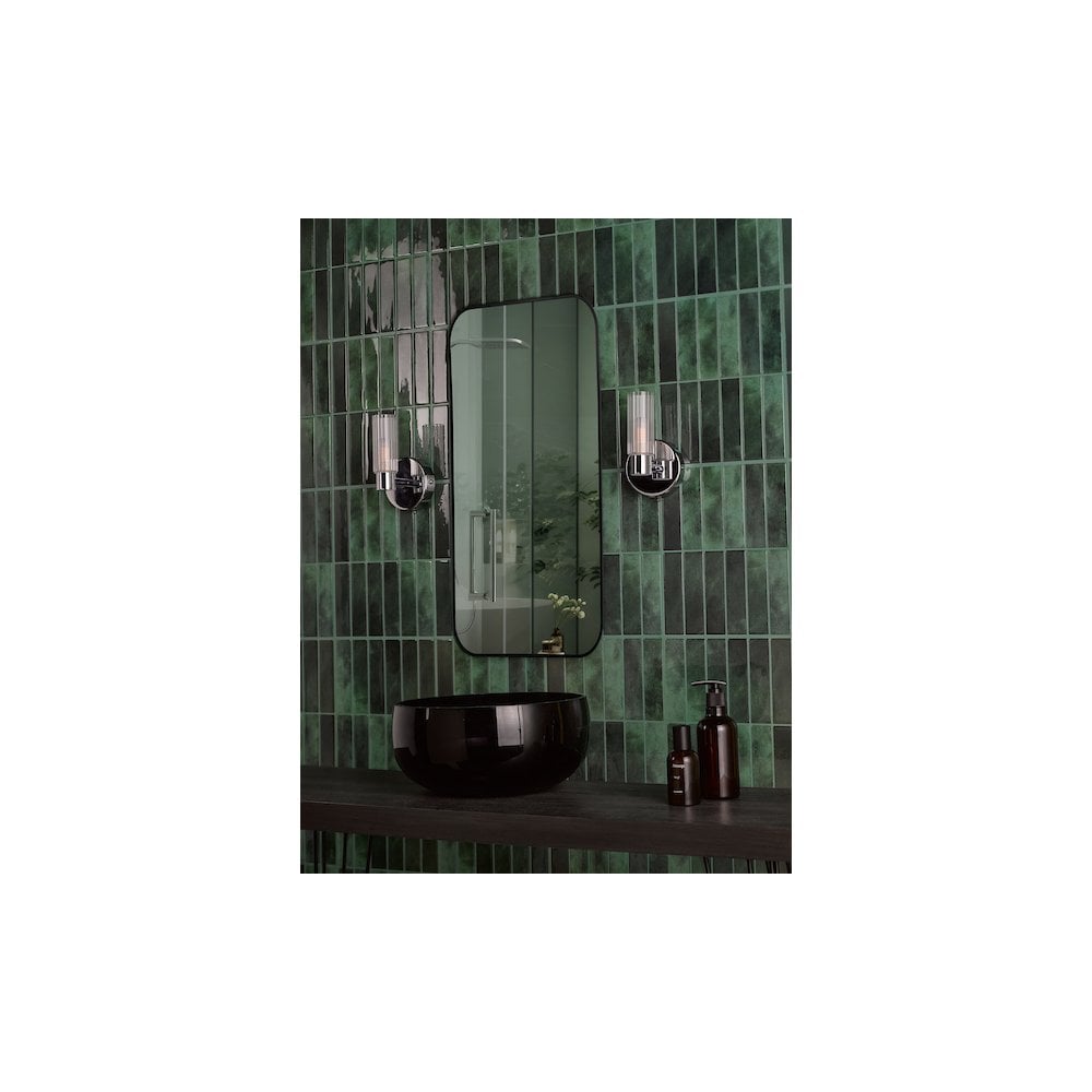 BOL0750 Bolton Bathroom Wall Light Polished Chrome and Ribbed Glass IP44