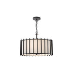 CAG0422 Cagliari 4 Light Armed Pendant Matt Black and Ivory (S)
