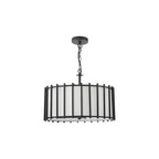 CAG0422 Cagliari 4 Light Armed Pendant Matt Black and Ivory (S)