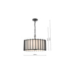 CAG0422 Cagliari 4 Light Armed Pendant Matt Black and Ivory (S)
