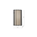 CAG0722 Cagliari Wall Light Matt Black With Ivory Shade