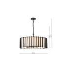 CAG0822 Cagliari 8 Light Armed Pendant Matt Black and Ivory