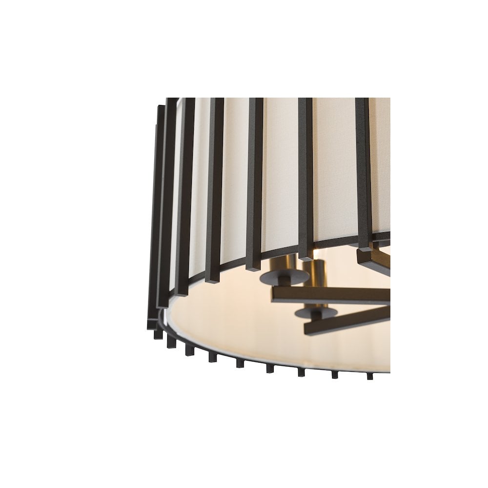 CAG0822 Cagliari 8 Light Armed Pendant Matt Black and Ivory