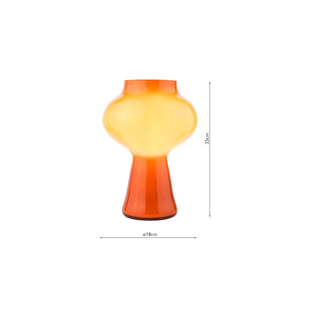 CHR4211 Chrissy Table Lamp Orange Art Glass