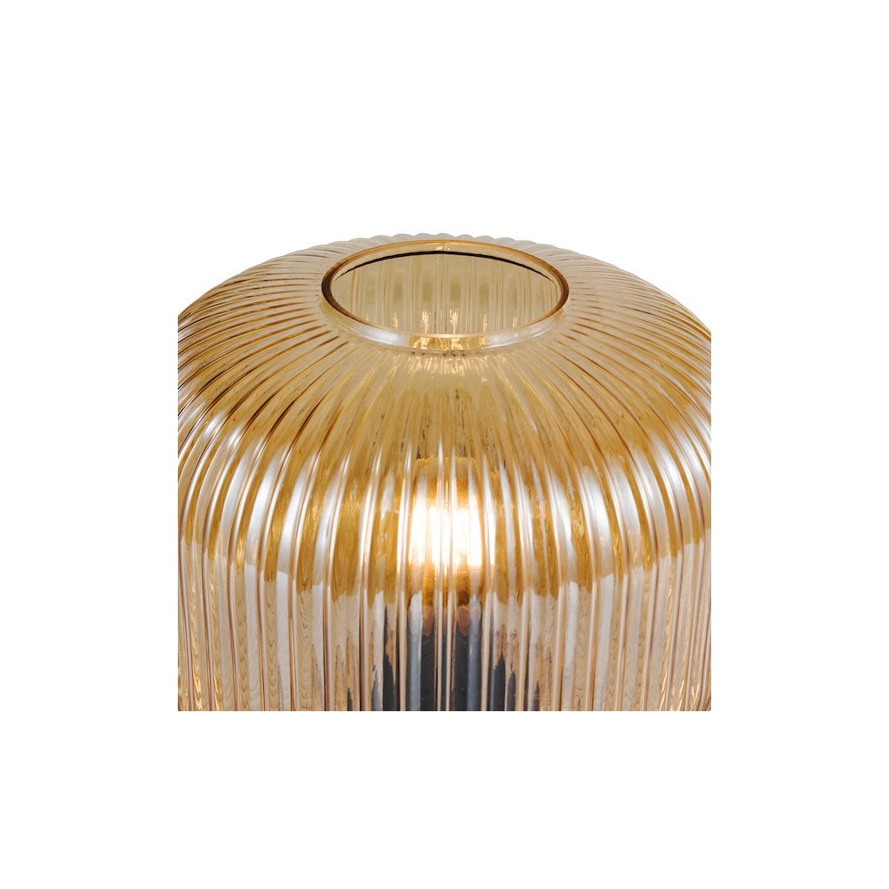 DEM4206 Demarius Table Lamp Amber Ribbed Glass