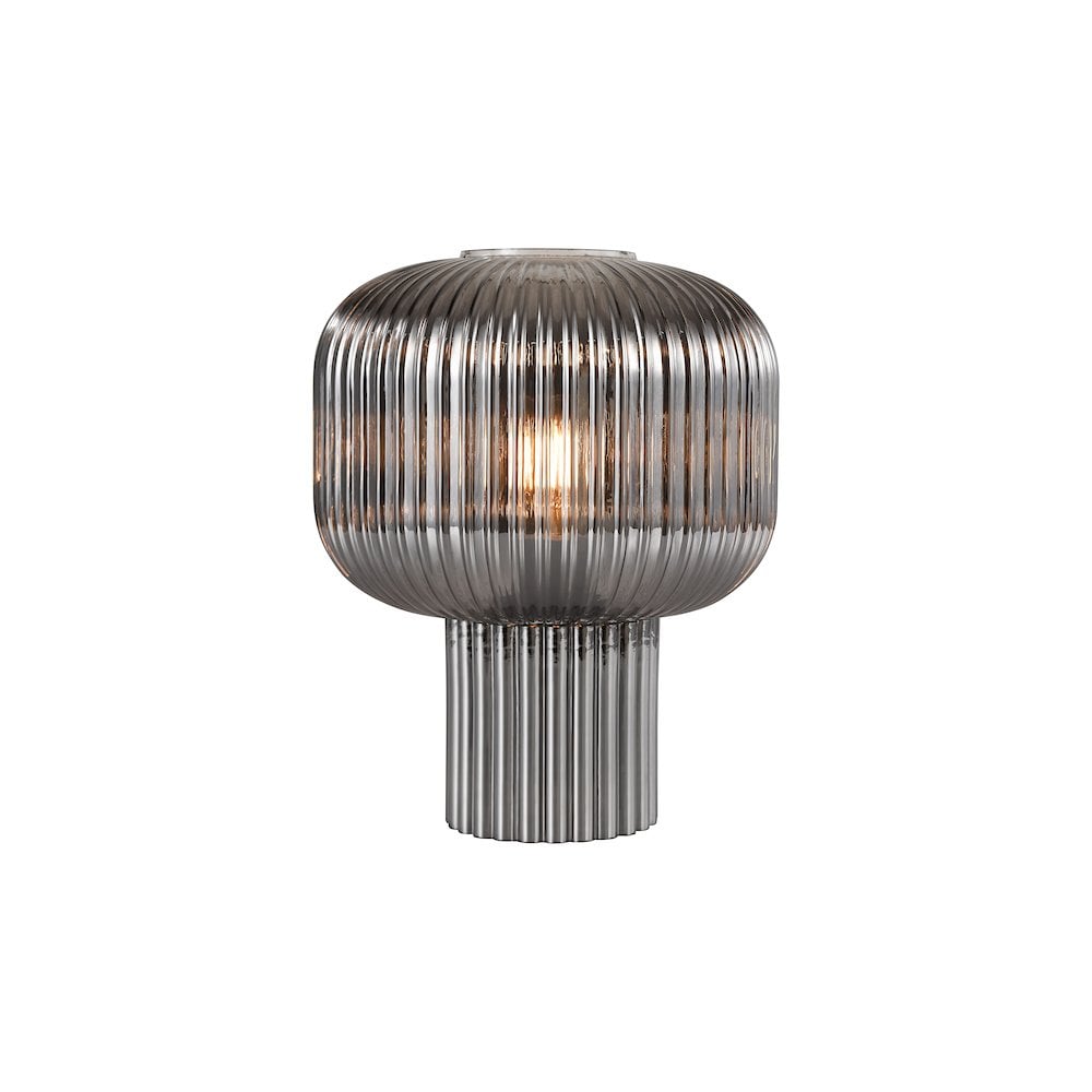 DEM4210 Demarius Table Lamp Smoked Ribbed Glass