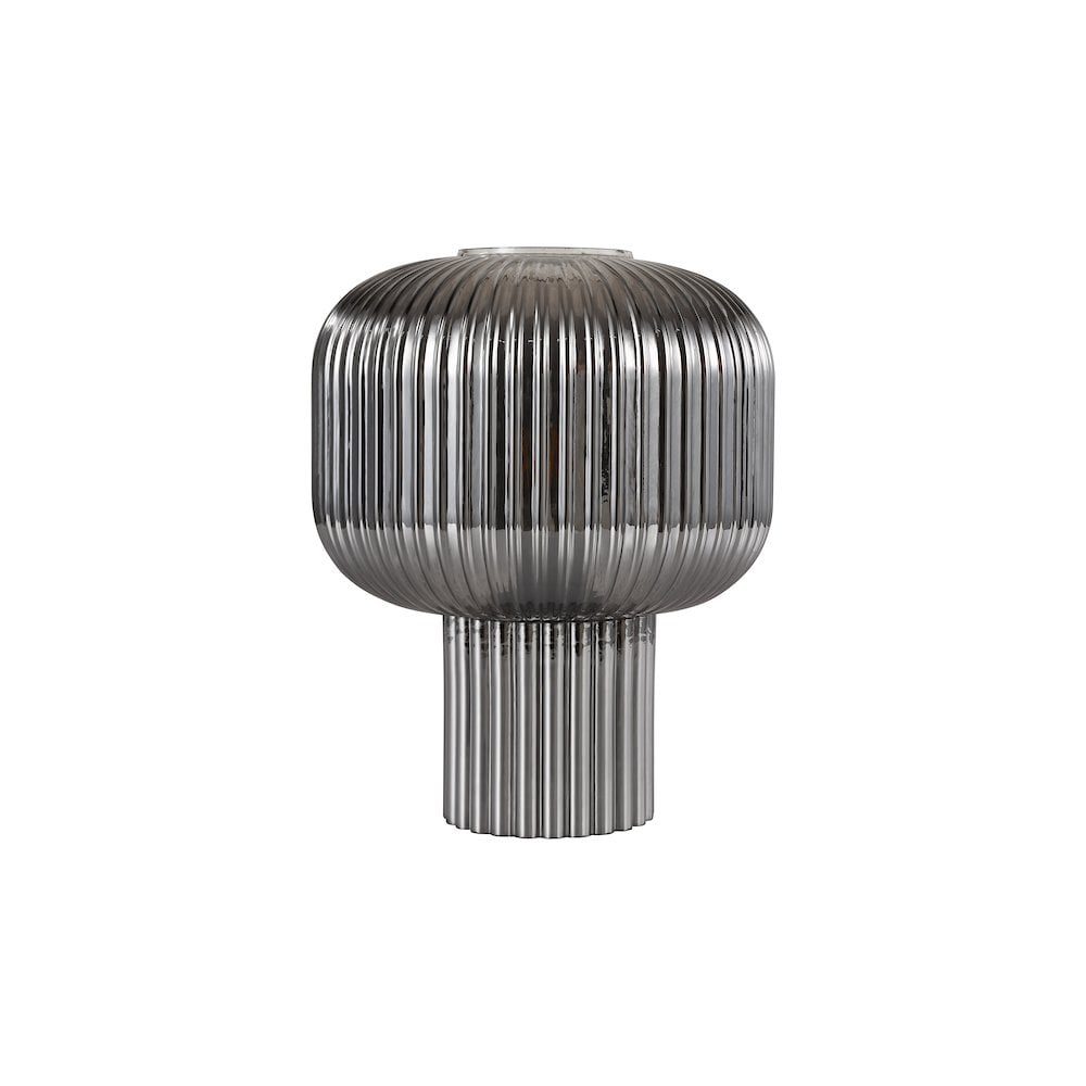 DEM4210 Demarius Table Lamp Smoked Ribbed Glass