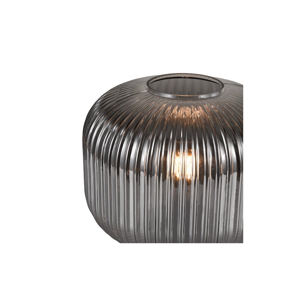 DEM4210 Demarius Table Lamp Smoked Ribbed Glass