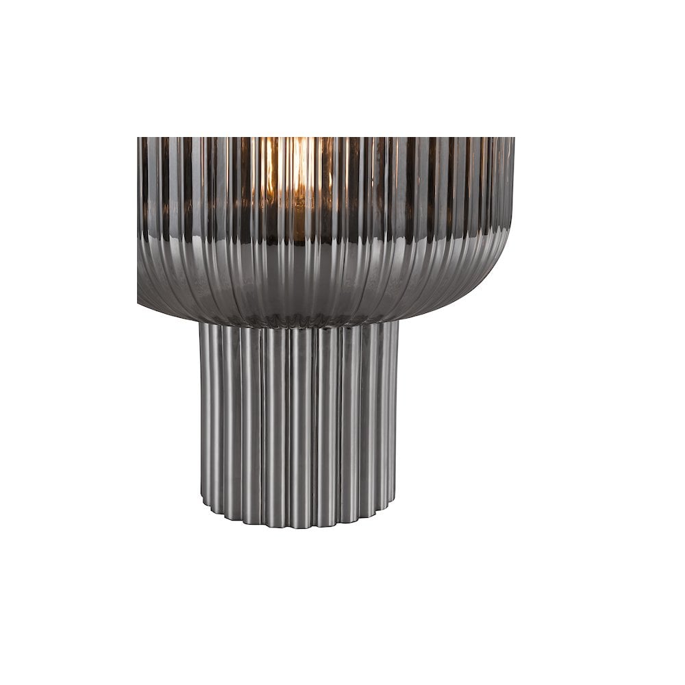 DEM4210 Demarius Table Lamp Smoked Ribbed Glass